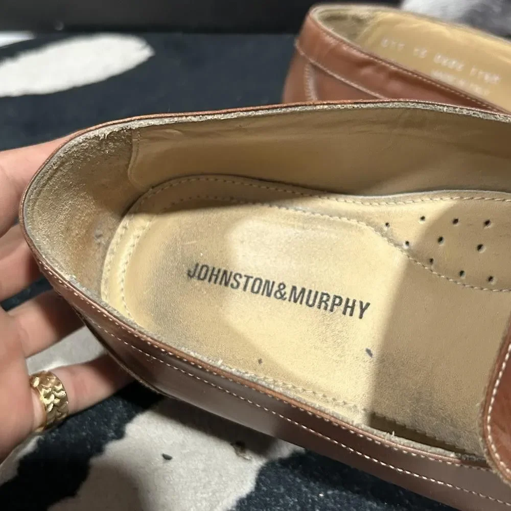 Johnston & Murphy Cresswell Venetian Loafer Shoes Men 11.5M Brown Leather Formal